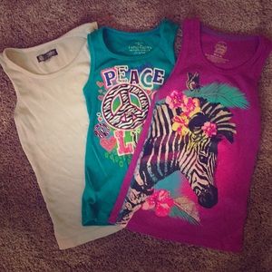 Three super cute little girls tank tops!